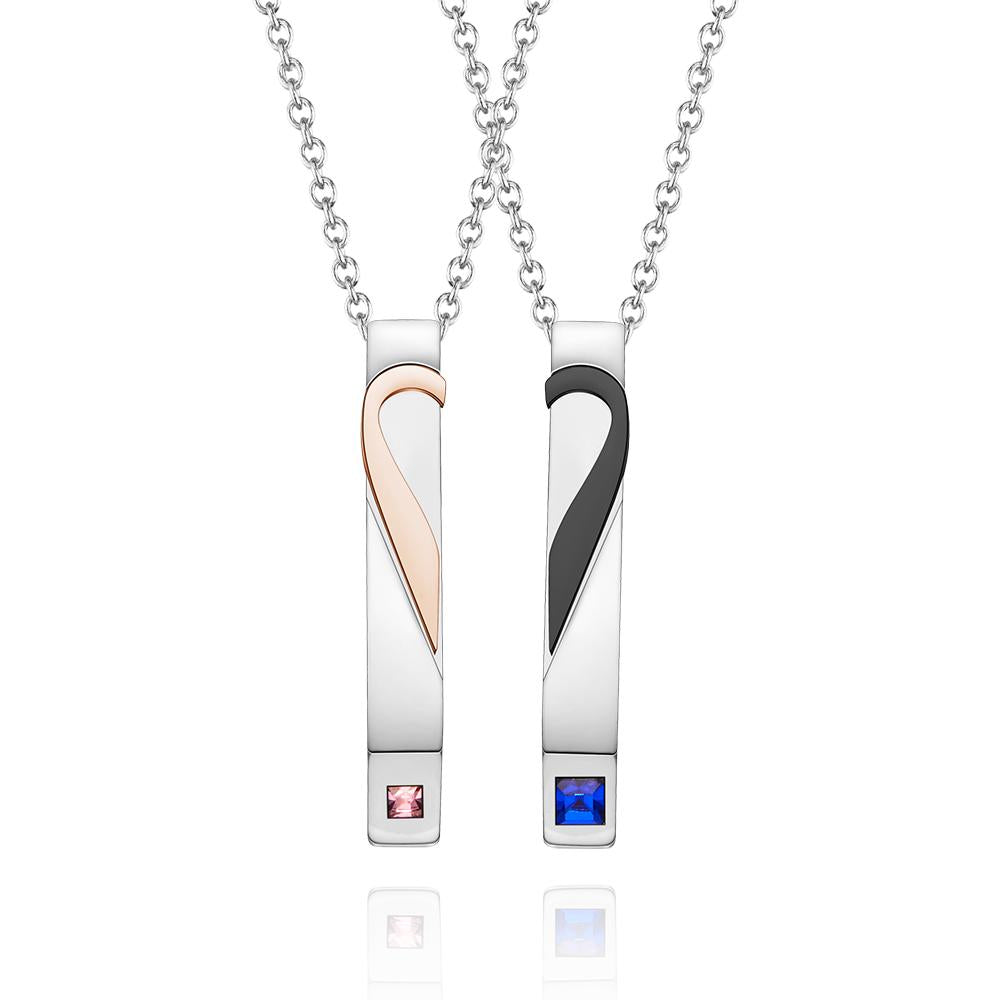 Collana Di Diamanti Personalizzata Collana Di Coppia A Forma Di Cuore Regalo Per Lei - soufeelit