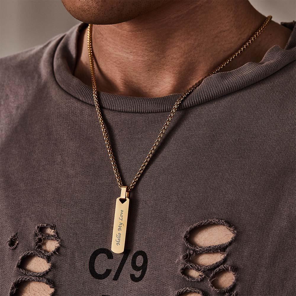 Collana Da Uomo Personalizzata A Doppia Faccia, Splendido E Delicato Regalo Per Natale, San Valentino, Festa Del Papà, Compleanno, Anniversario, Matrimonio - soufeelit