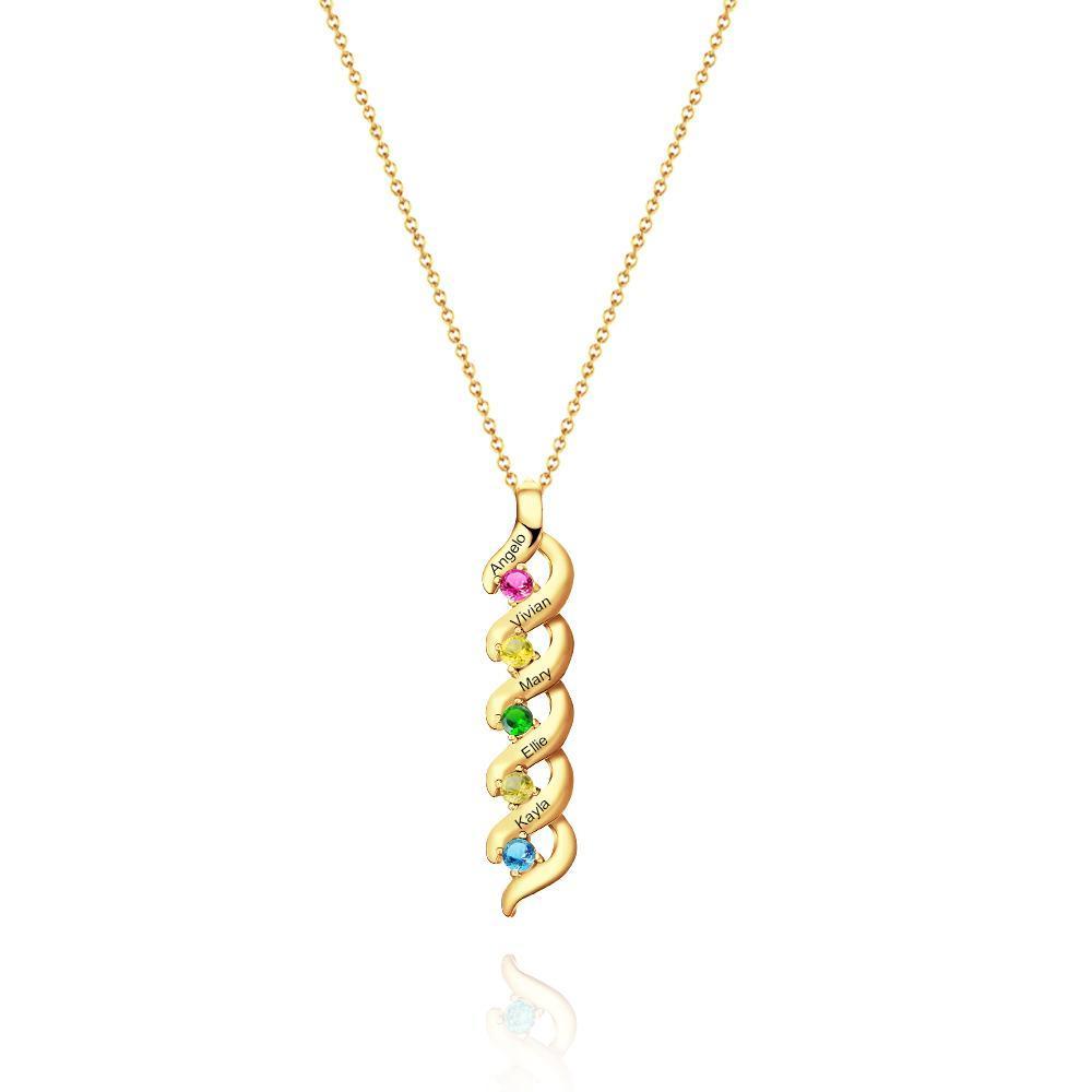 Incisione Personalizzata Per Collane Multiple Birthstone A Forma Di Cuore Di Diamante Un Regalo Per Lei