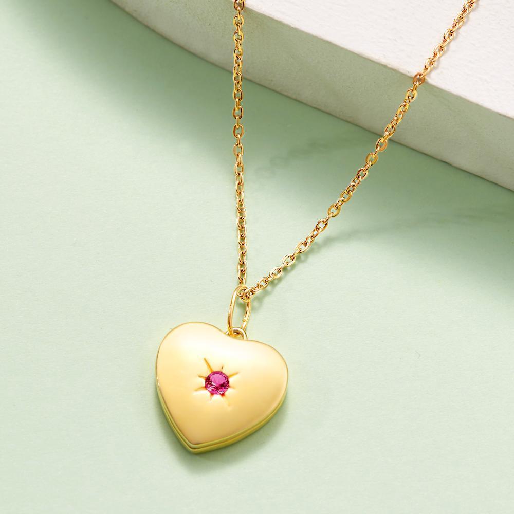 Collana Con Ciondolo A Forma Di Cuore In Pietra Portafortuna Con Incisione Personalizzata Di Diamanti Per Il Suo Regalo