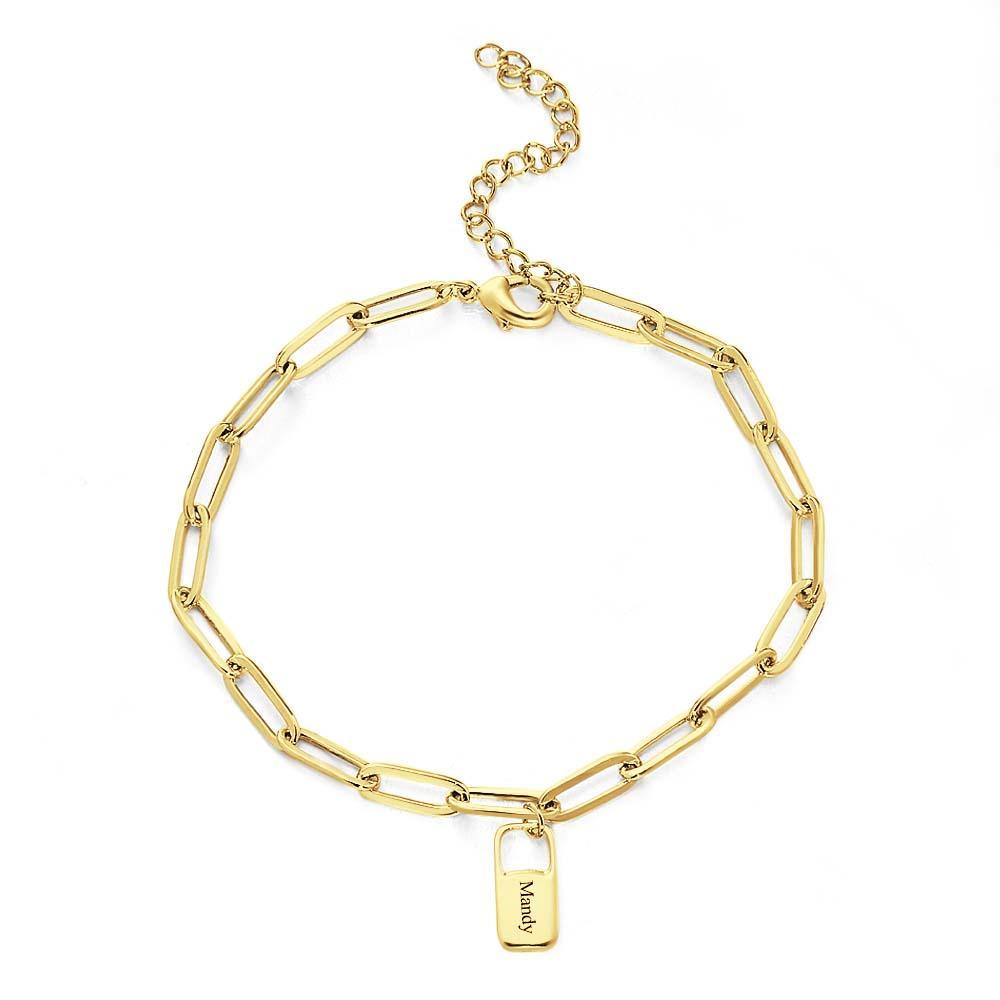 Bracciale Con Maglie A Catena Rory Con 1-6 Ciondoli Bracciale Con Nomi Di Famiglia Personalizzati - soufeelit