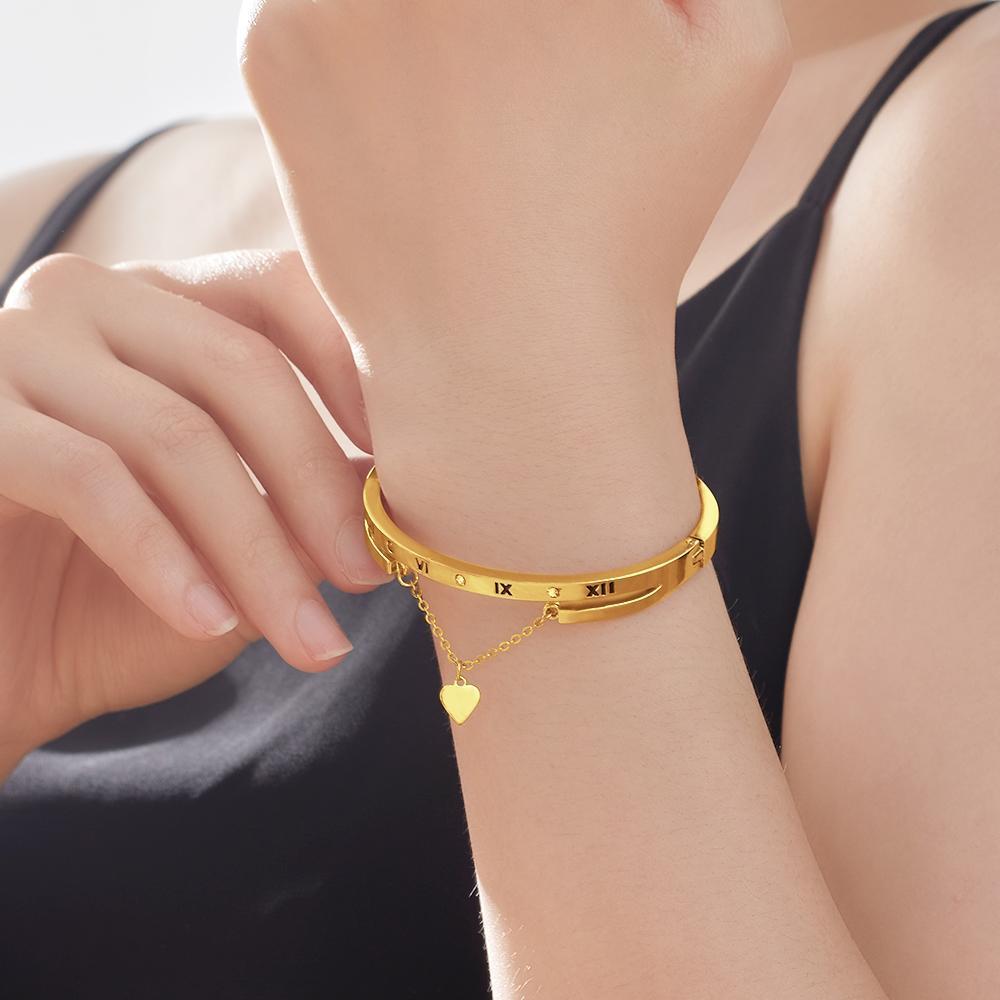 Bracciale Inciso Personalizzato Con Bracciale Con Numeri A Cuore Per Gli Amanti