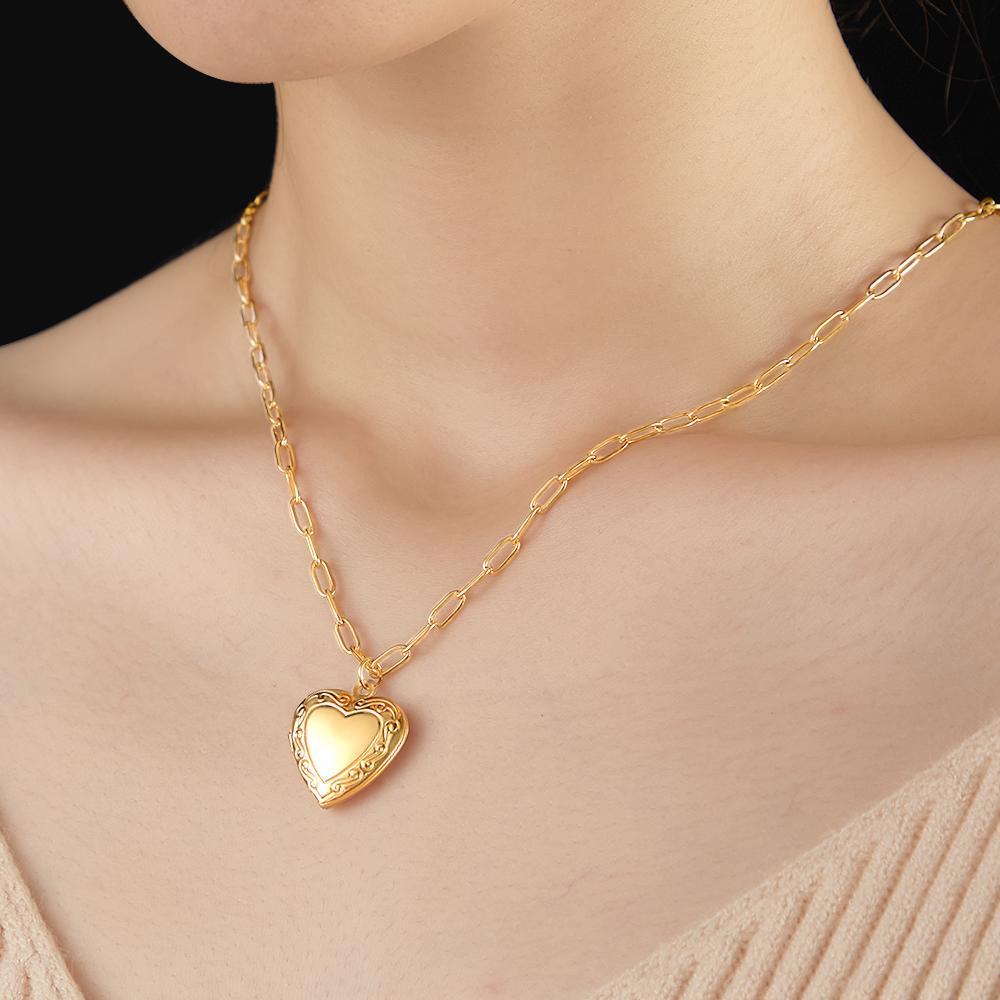 Collana Con Medaglione A Cuore Vintage In Oro, Regalo Personalizzato Per Il Regalo Di Natale Del Fratello E Della Migliore Amica - soufeelit