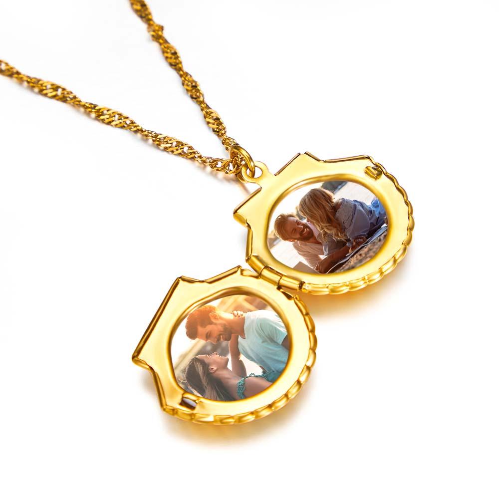 Collana Personalizzata Con Apertura E Chiusura Di Conchiglie Collana Di Album Fotografici Collana Di Conchiglie Scatola Di Foto Busta Collana Regalo - soufeelit