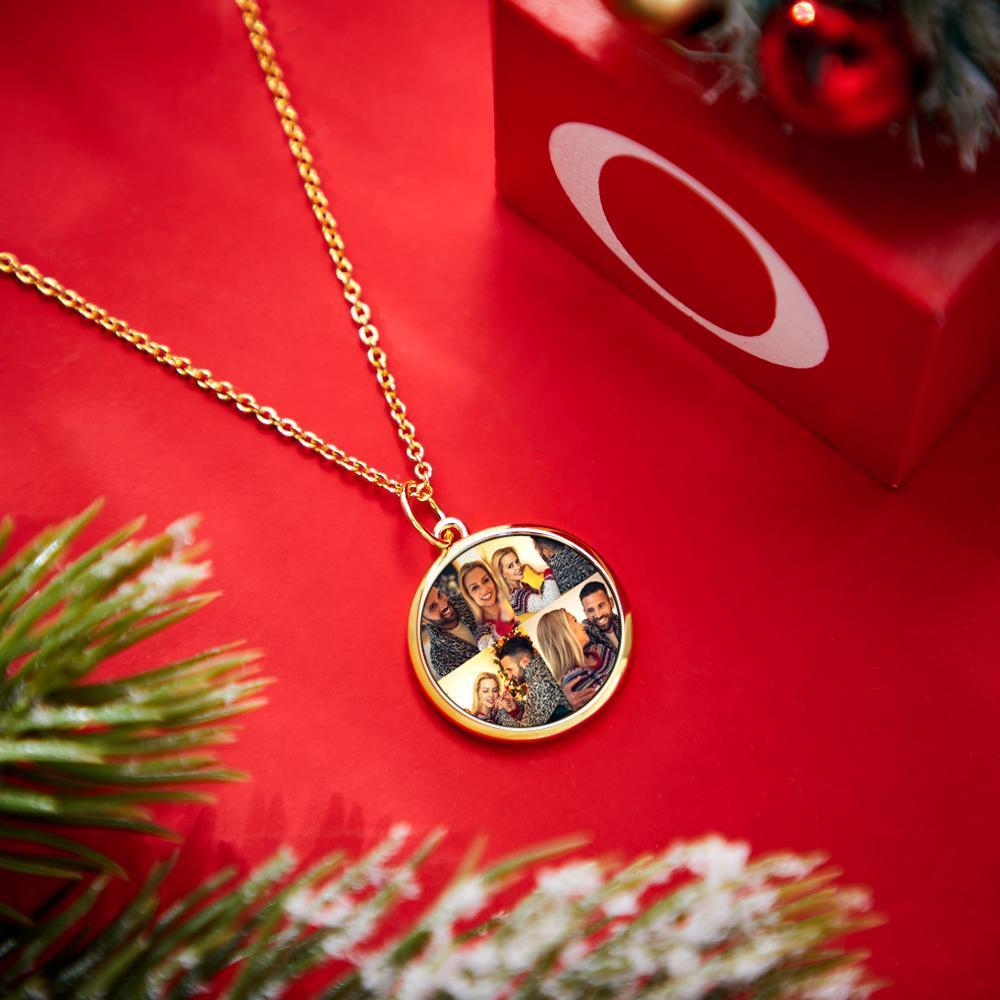 Collana Personalizzata Con Quattro Foto Ciondolo Personalizzato Con Ciondolo A Forma Di Cerchio