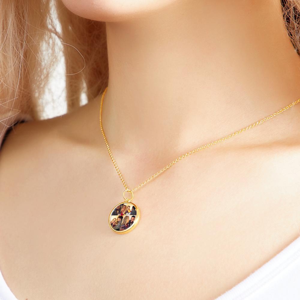 Collana Personalizzata Con Quattro Foto Ciondolo Personalizzato Con Ciondolo A Forma Di Cerchio