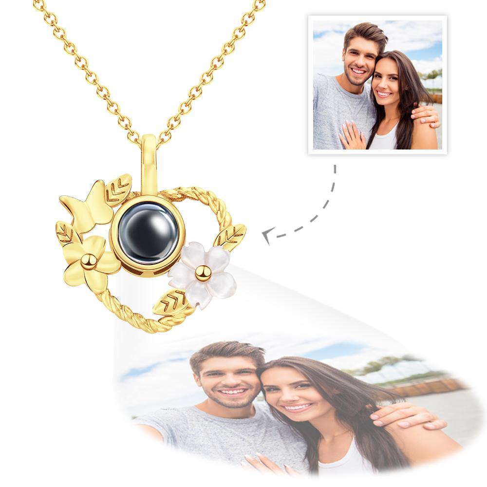Collana Di Proiezione Personalizzata Regali Di Design Di Fiori A Forma Di Cuore - soufeelit