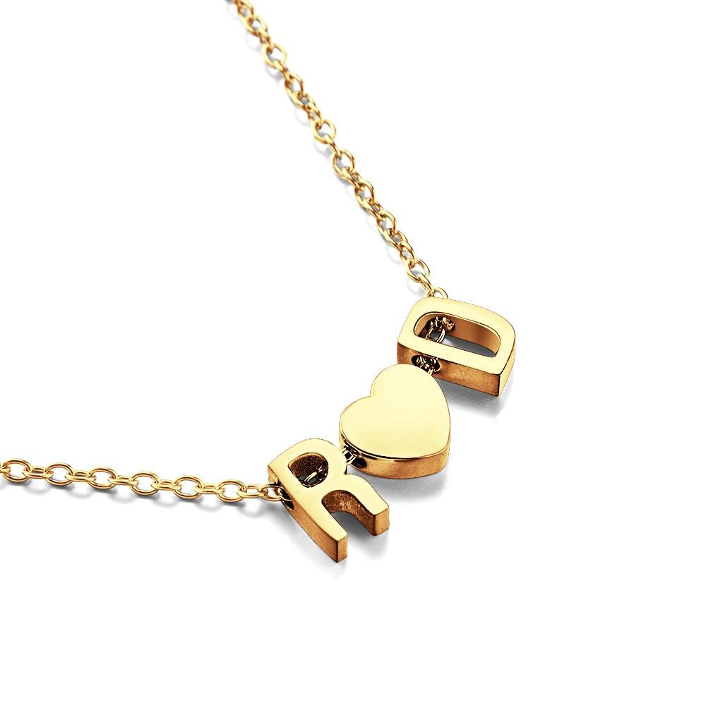 Collana Iniziale Personalizzata Collana Personalizzata A Cuore Per Coppie Collana Minimalista Lettera D'oro Fascino Regalo Di Compleanno Per Lei - soufeelit