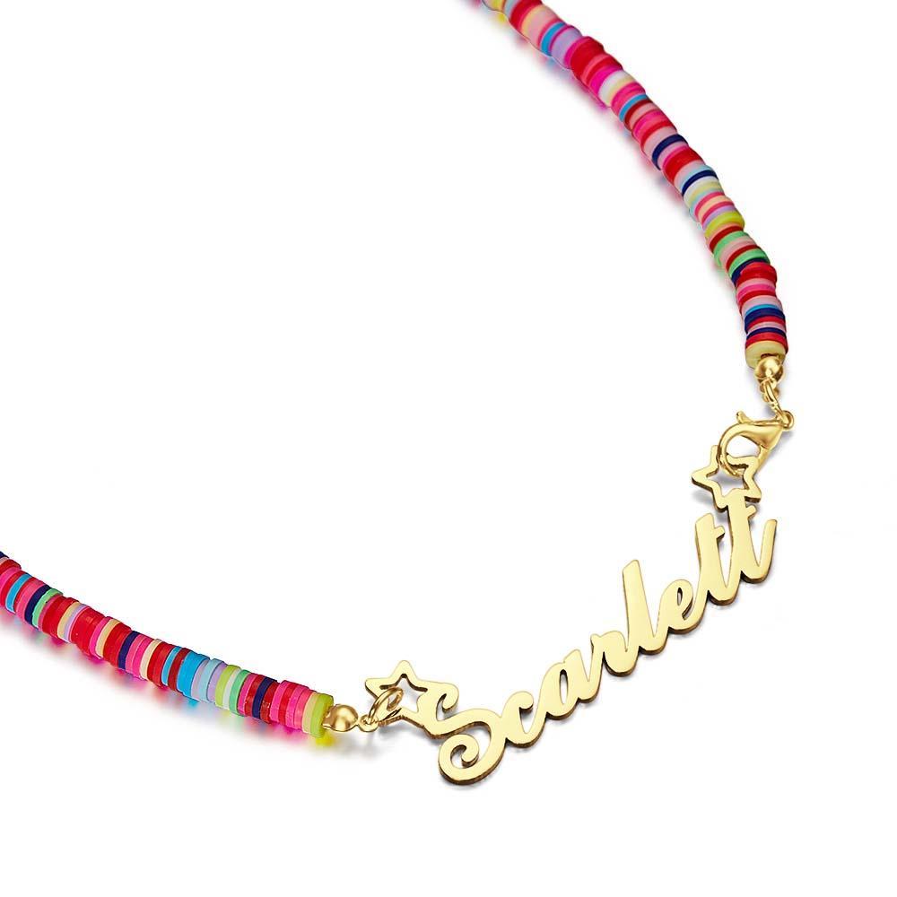 Collana Con Nome Per Ragazze Rainbow Magic, Collana Con Targhetta Personalizzata Per Bambini, Regalo - soufeelit