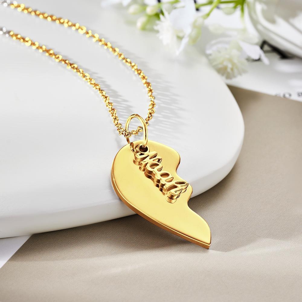 Regalo Di Coppia Commemorativo Per Collana Con Cuore Inciso Personalizzato