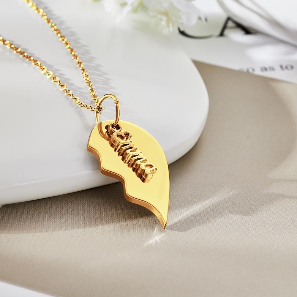 Regalo Di Coppia Commemorativo Per Collana Con Cuore Inciso Personalizzato