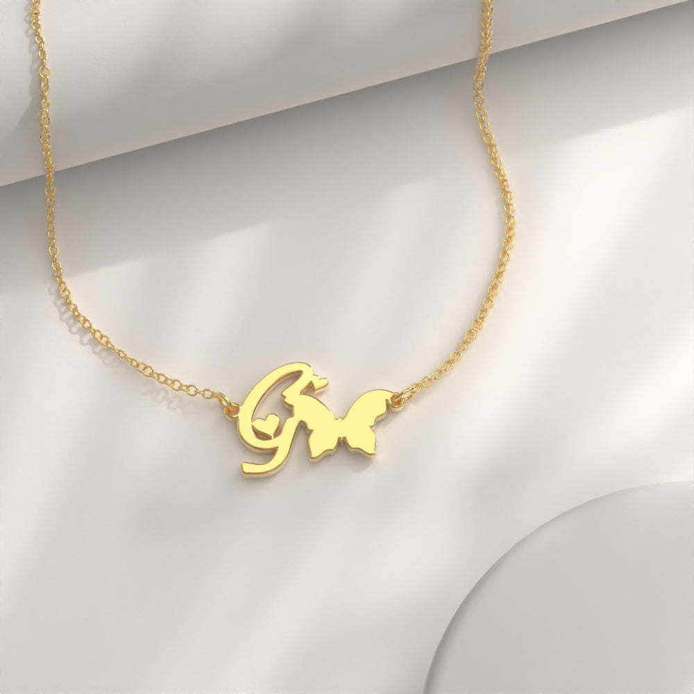 Collana Personalizzata Collana Donna Regalo, Collana Personalizzata Con Una Farfalla - soufeelit