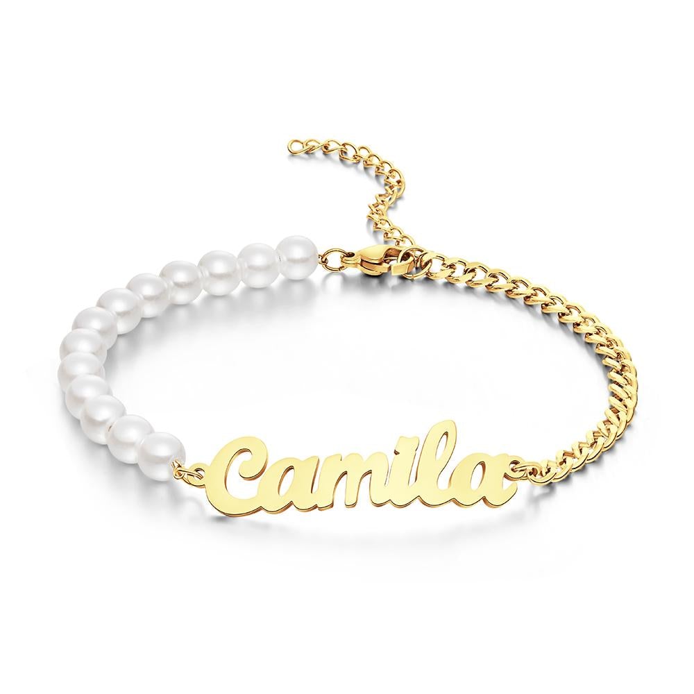 Regalo Squisito Della Catena Della Perla Del Braccialetto Con Incisione Personalizzata