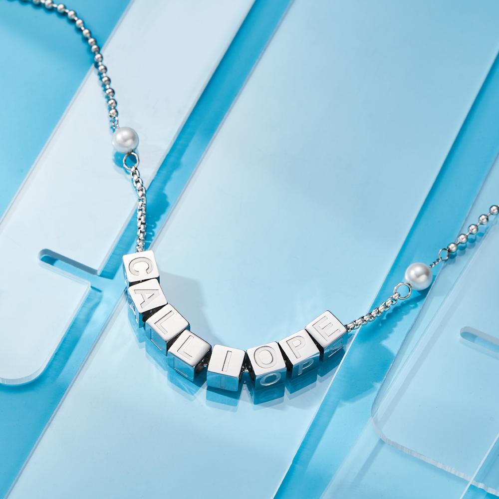Collana Con Incisione Personalizzata Ciondolo Quadrato Regali Da Uomo Semplici - soufeelit