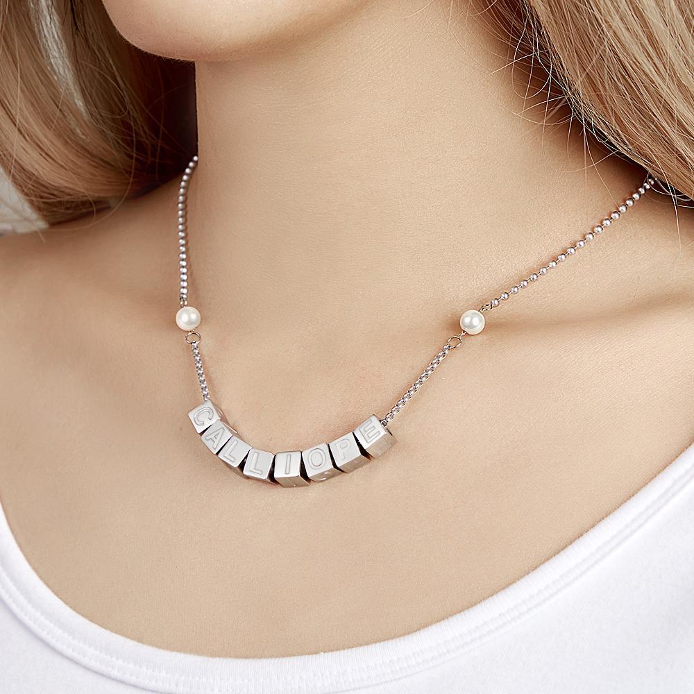 Collana Con Incisione Personalizzata Ciondolo Quadrato Regali Da Uomo Semplici - soufeelit