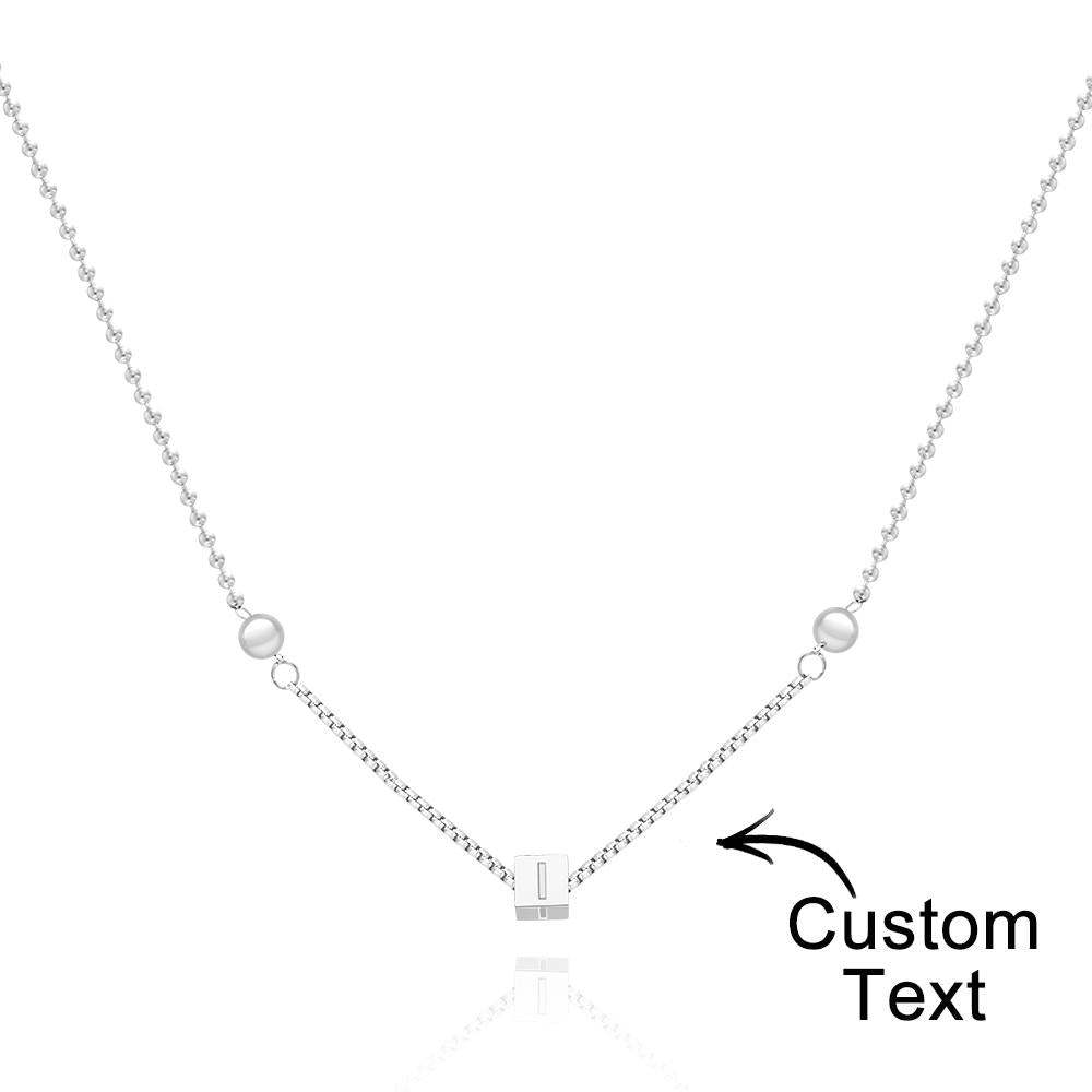 Collana Con Incisione Personalizzata Ciondolo Quadrato Regali Da Uomo Semplici - soufeelit