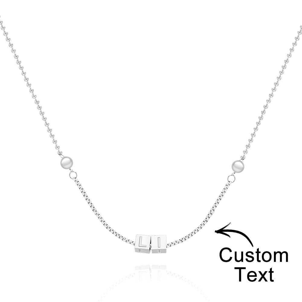 Collana Con Incisione Personalizzata Ciondolo Quadrato Regali Da Uomo Semplici - soufeelit