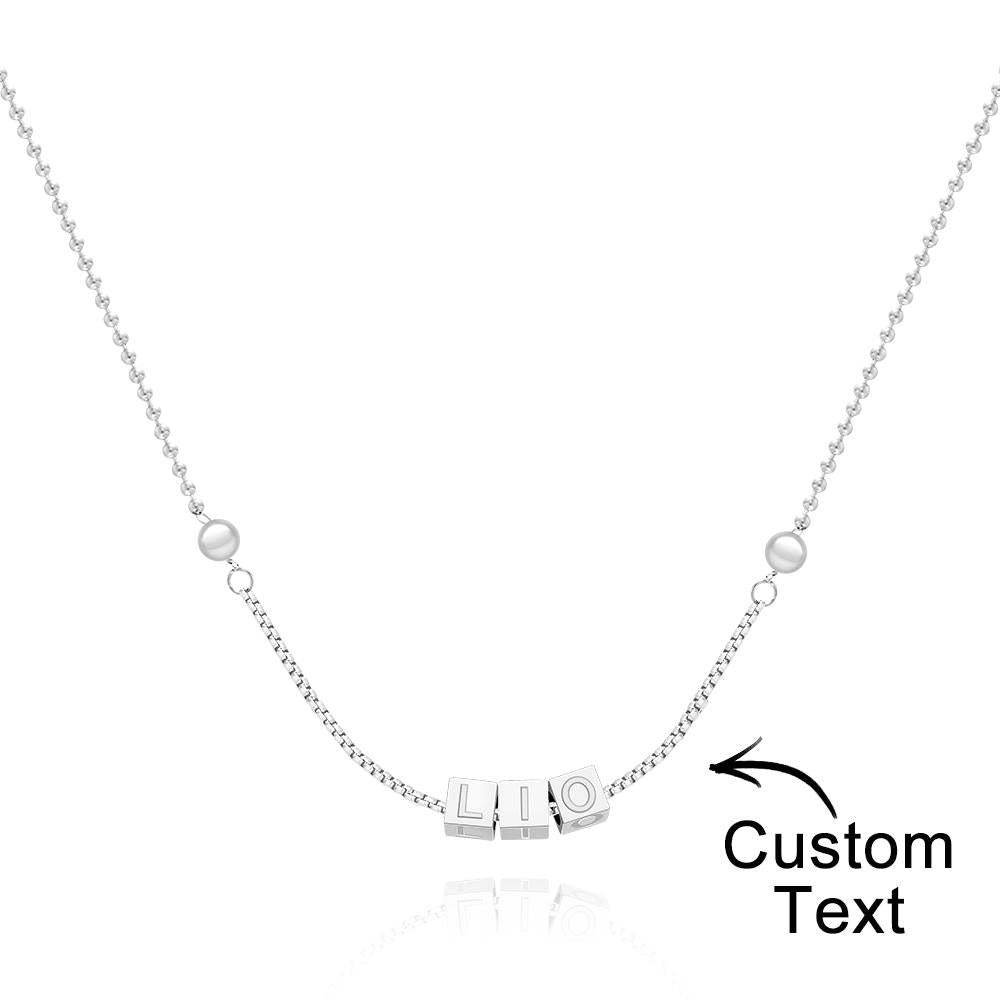 Collana Con Incisione Personalizzata Ciondolo Quadrato Regali Da Uomo Semplici - soufeelit