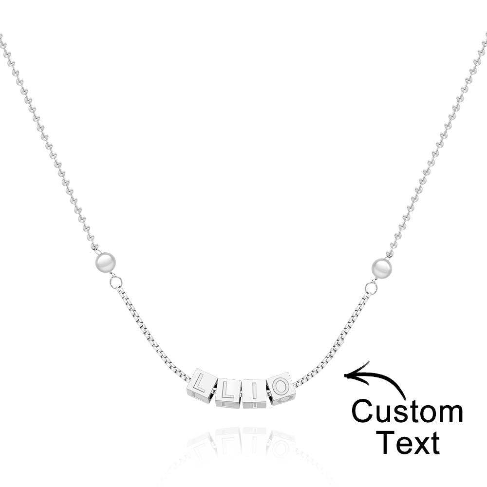 Collana Con Incisione Personalizzata Ciondolo Quadrato Regali Da Uomo Semplici - soufeelit
