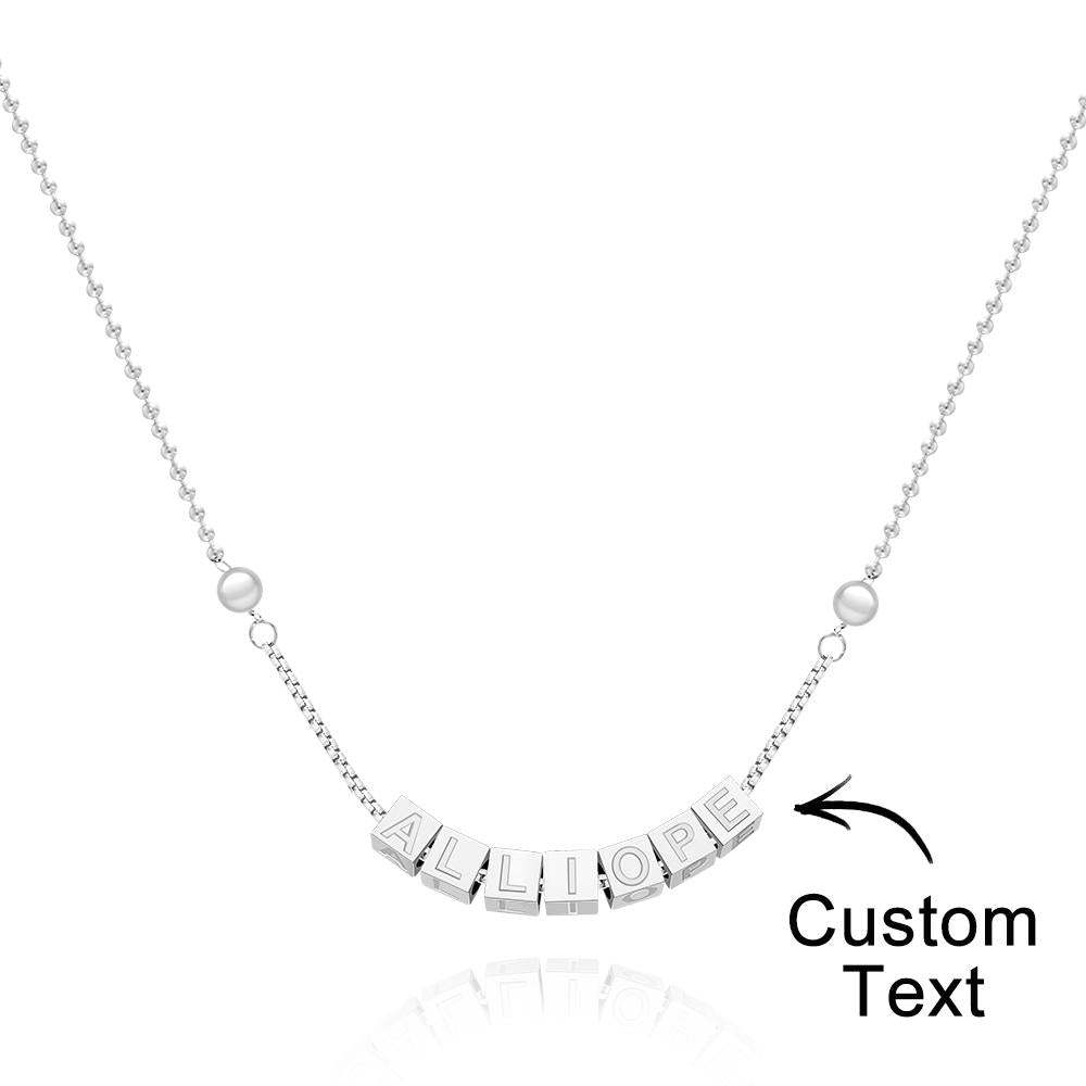 Collana Con Incisione Personalizzata Ciondolo Quadrato Regali Da Uomo Semplici - soufeelit