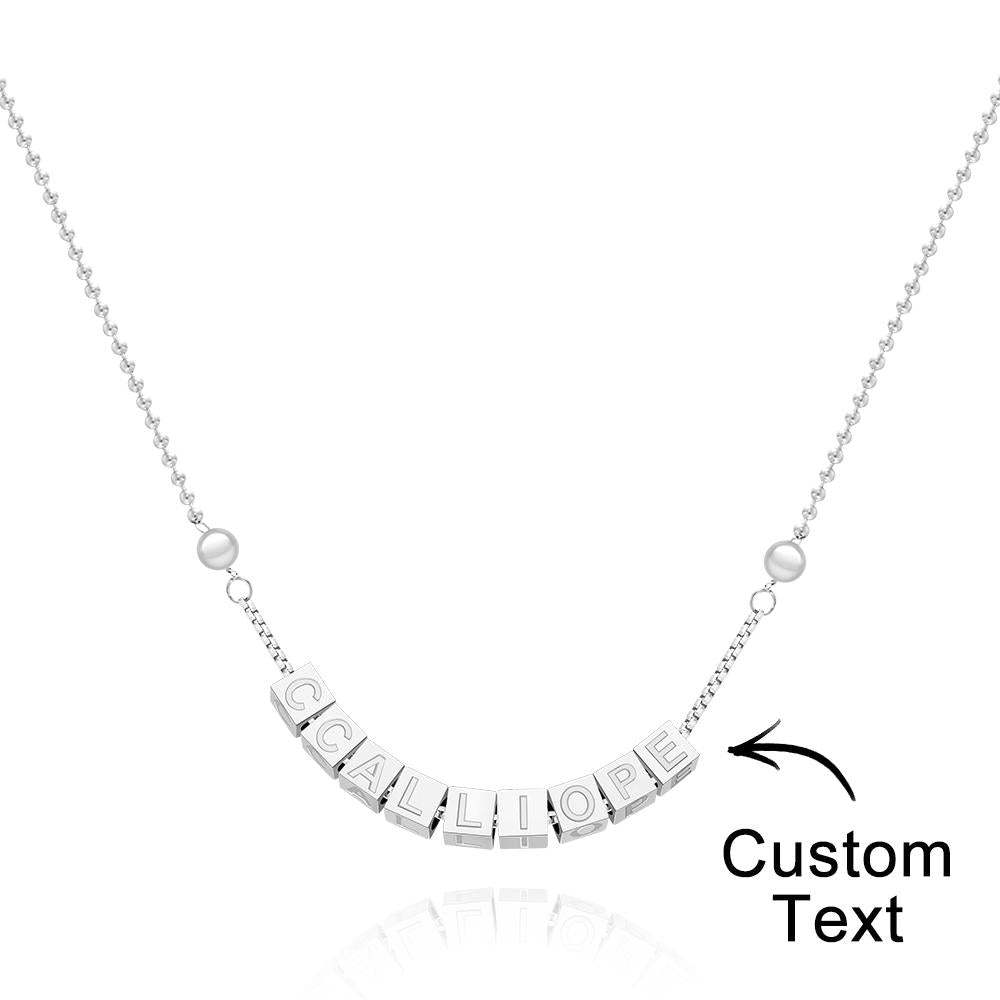 Collana Con Incisione Personalizzata Ciondolo Quadrato Regali Da Uomo Semplici - soufeelit