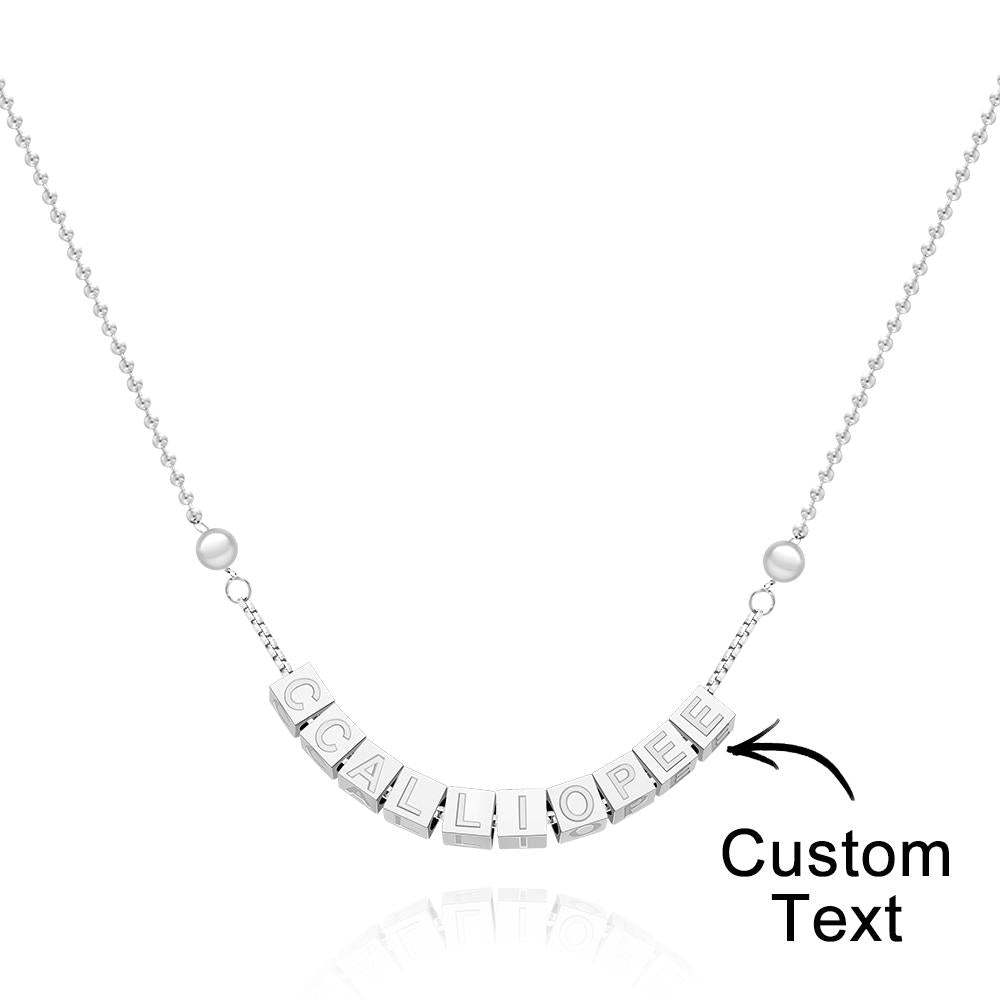 Collana Con Incisione Personalizzata Ciondolo Quadrato Regali Da Uomo Semplici - soufeelit