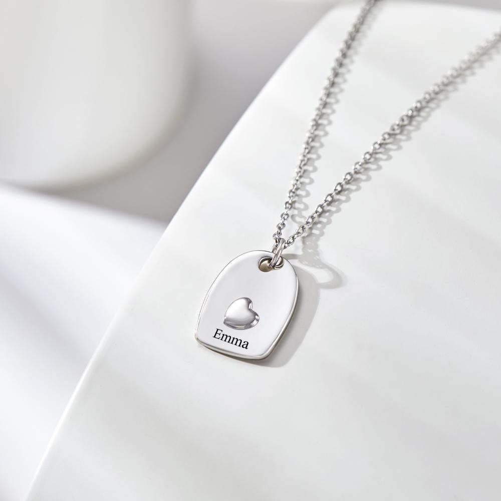 Collana Con Incisione Personalizzata Collana Con Cuore Abbinato Set Regalo Romantico Per Coppia - soufeelit