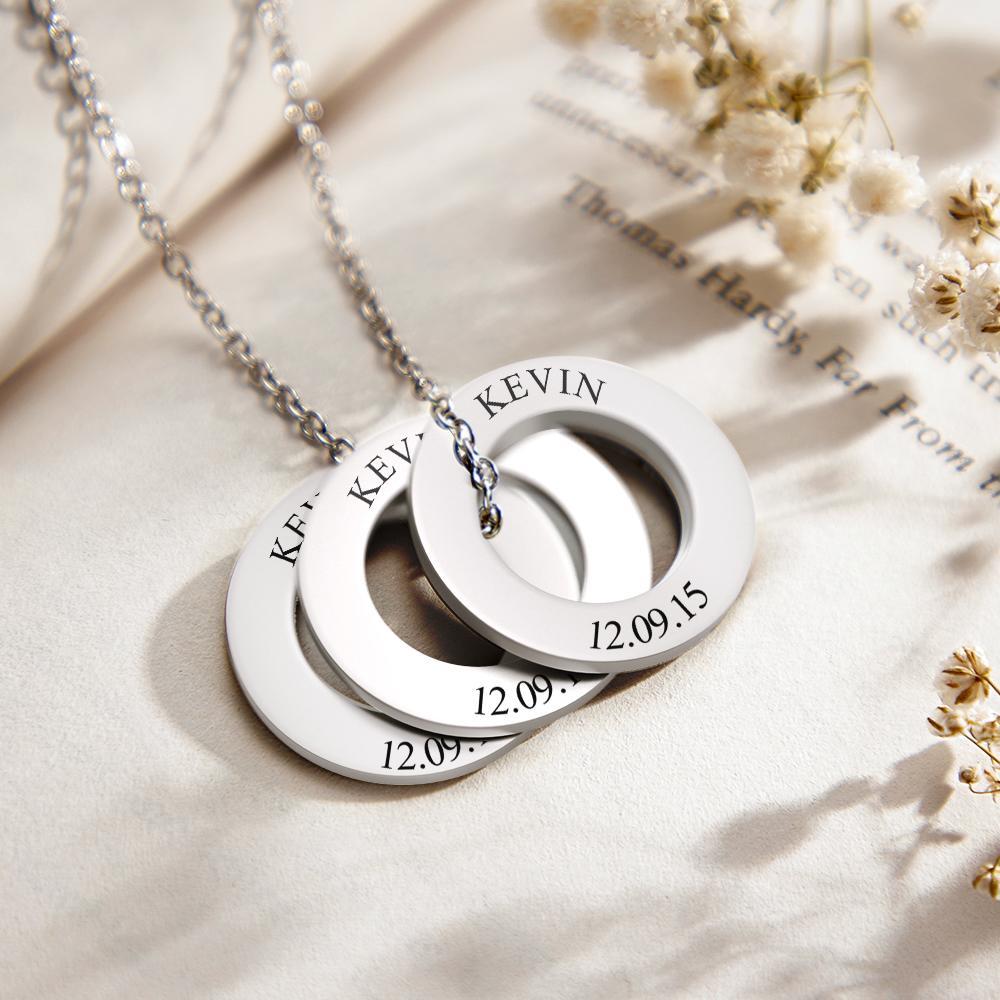 Collana Con Rondella Personalizzata Per Lui Collana Personalizzata Regalo Per La Festa Del Papà Nomi Per Bambini Regalo Promemoria Di Compleanno - soufeelit