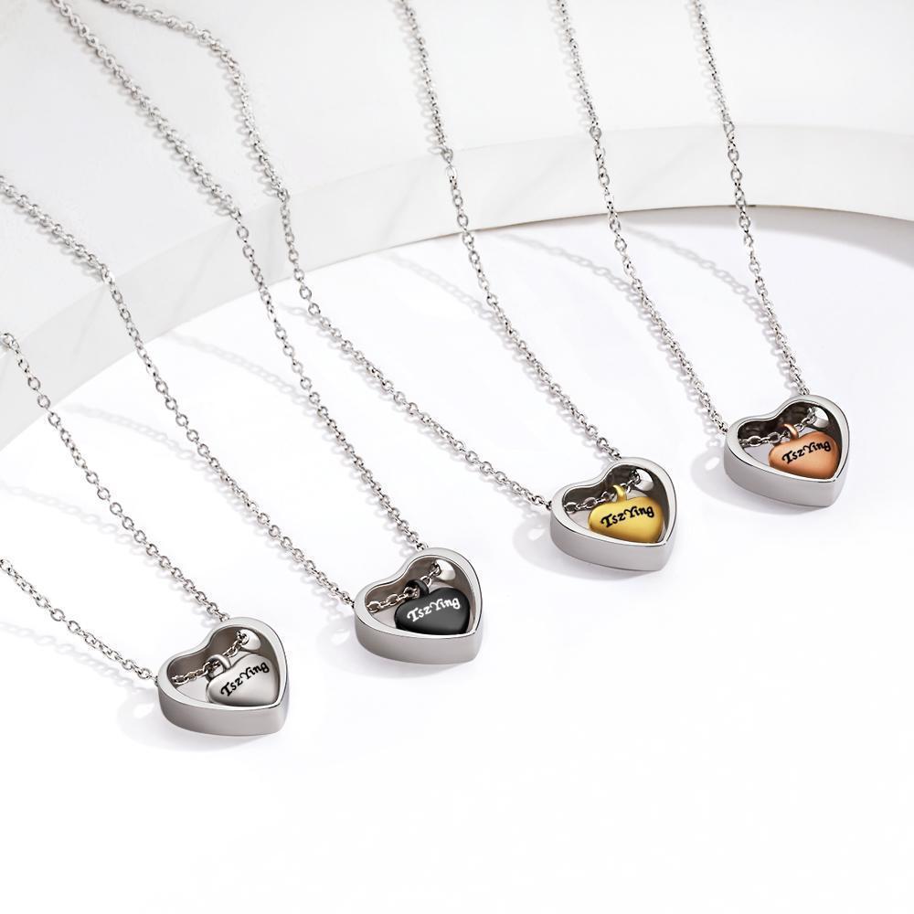 Collana Con Ciondolo Urna Commemorativa Con Cuore Inciso Personalizzato