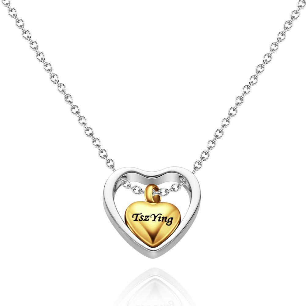 Collana Con Ciondolo Urna Commemorativa Con Cuore Inciso Personalizzato