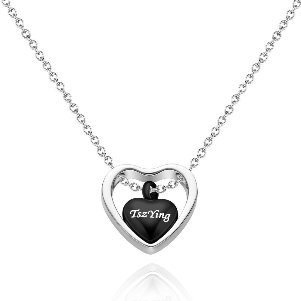 Collana Con Ciondolo Urna Commemorativa Con Cuore Inciso Personalizzato