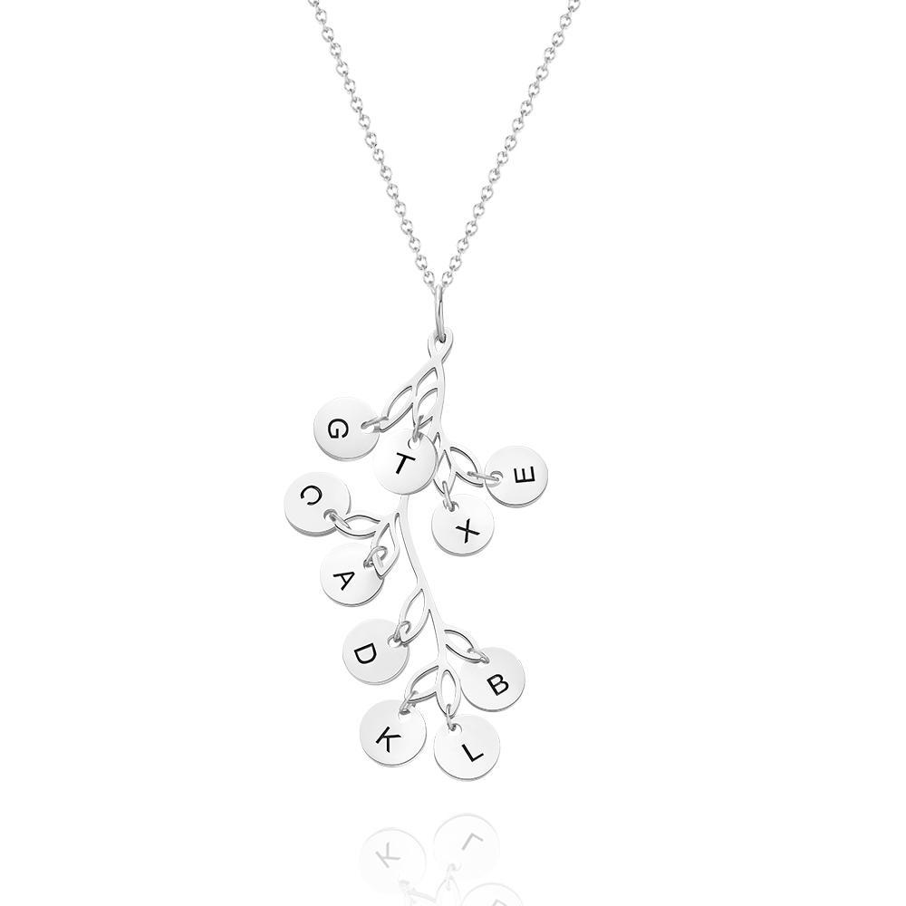 Collana con lettere incise personalizzate Collana con albero genealogico Regalo per le donne