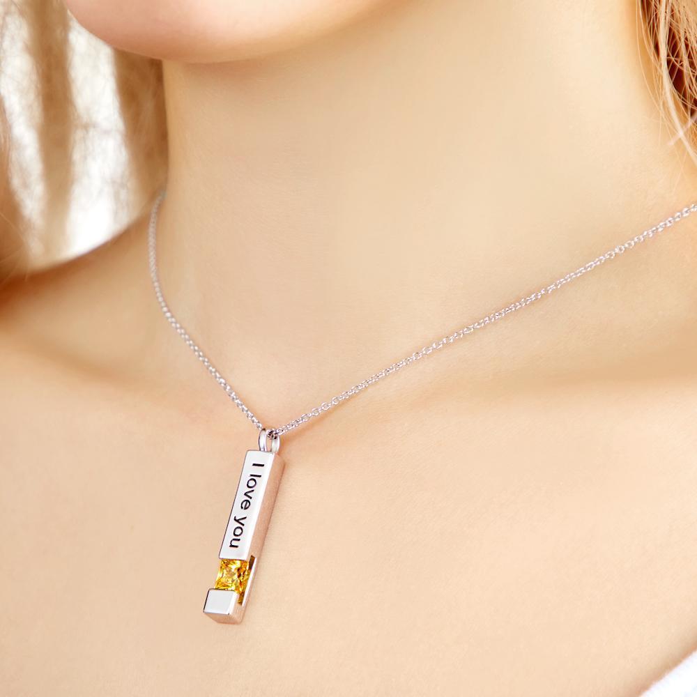 Collana Con Barra Di Diamanti Con Incisione Personalizzata Regalo Perfetto Per La Fidanzata