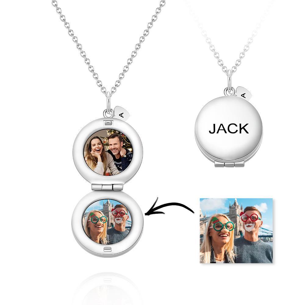 Collana Con Foto Personalizzata Incisa Modellazione Della Terra Flip Photo Creative Gift