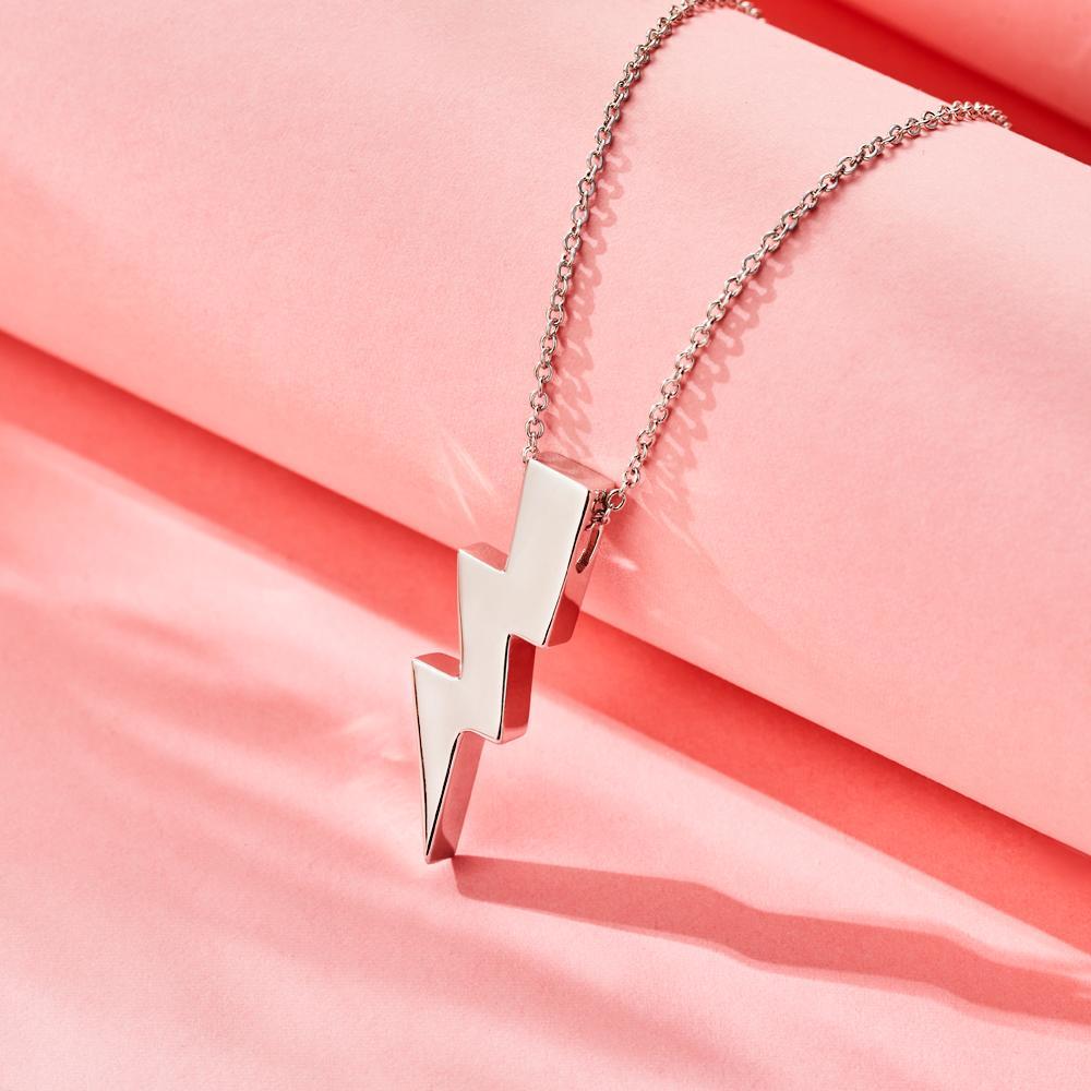 Regalo Creativo Di Modellazione Di Fulmini Con Collana Incisa Personalizzata