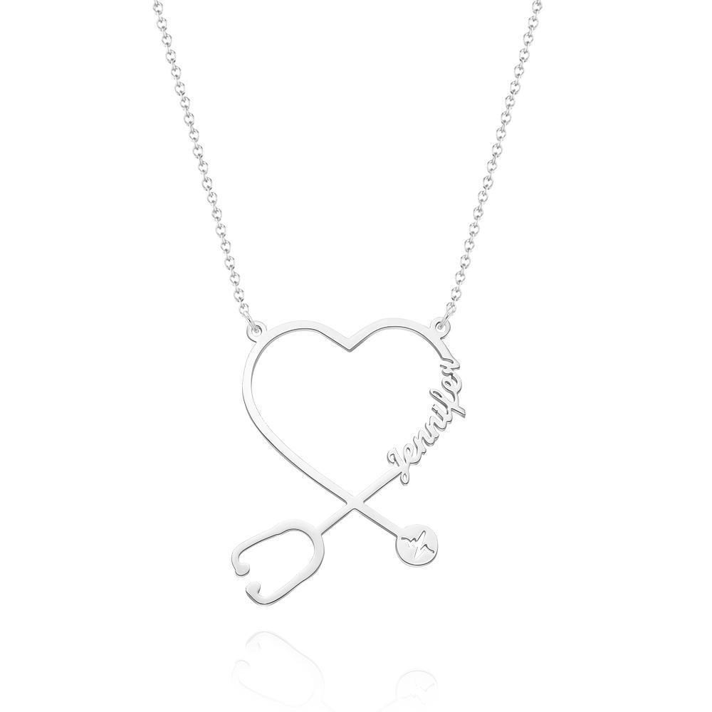 Collana Con Stetoscopio Con Nome Personalizzato Collana Con Nome A For