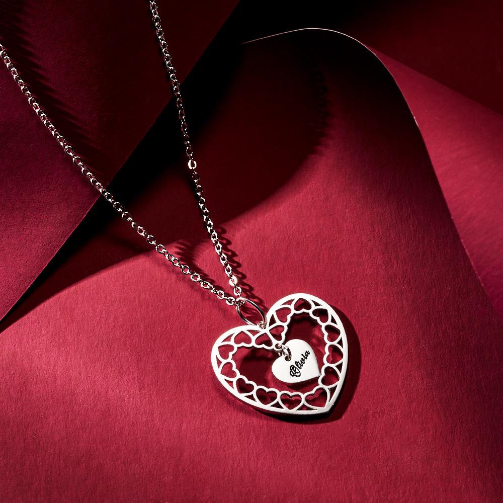 Collana Con Incisione Personalizzata Collana Con Cuore Regalo Per Lei - soufeelit