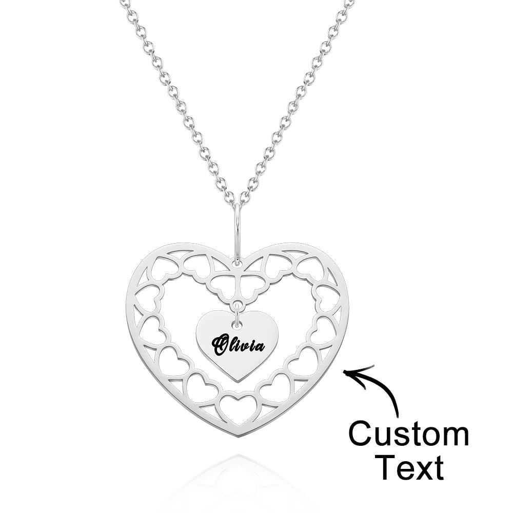 Collana Con Incisione Personalizzata Collana Con Cuore Regalo Per Lei - soufeelit