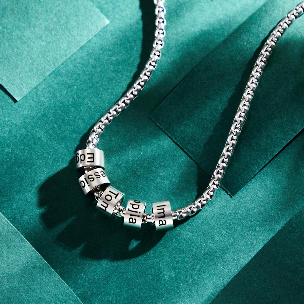 Regali Da Uomo Con Catena A Clavicola Con Perline Con Incisione Personalizzata - soufeelit