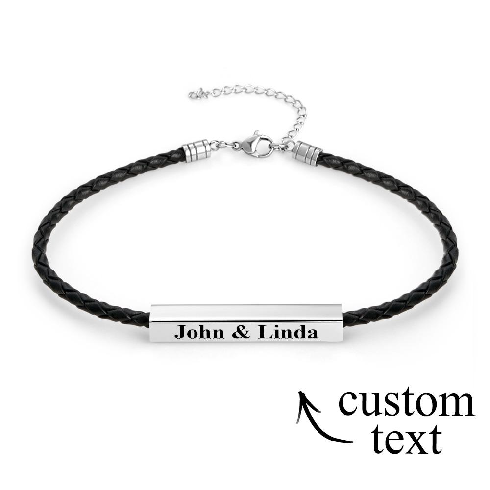 Bracciale da uomo con messaggio segreto inciso, braccialetto in pelle personalizzato, festa del papà, regalo di San Valentino - Italia