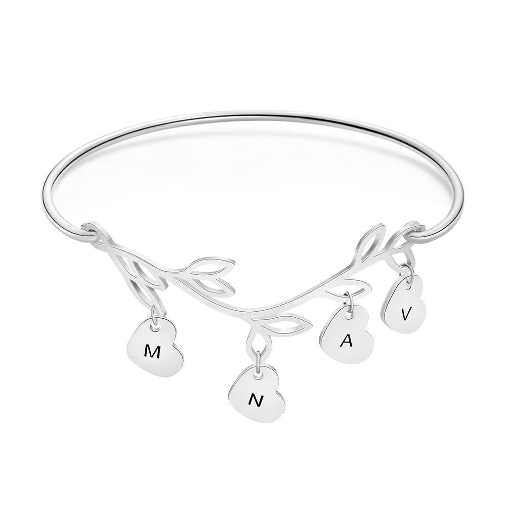 Bracciale con alfabeto inciso personalizzato Bracciale con albero unico