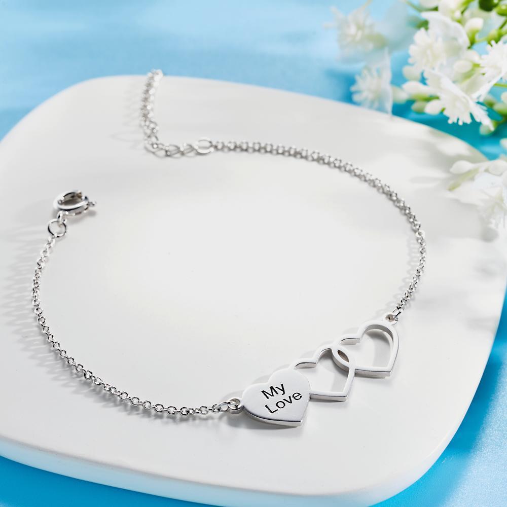Braccialetti Personalizzati Con Nome Inciso Braccialetti Dell'amicizia Del Cuore Regali Per La Sorella