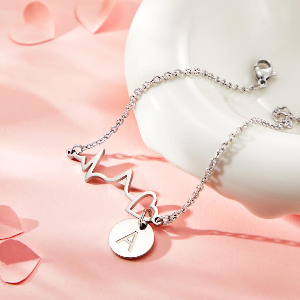 Custom Engraved Heartbeat Bracelet Nurse Bracelet Stethoscope Bracelet Gift for Love - soufeelit