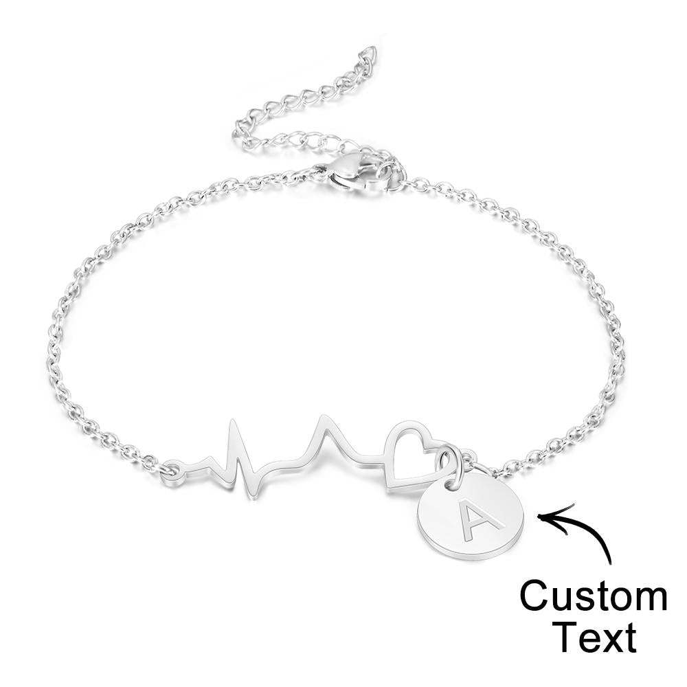 Custom Engraved Heartbeat Bracelet Nurse Bracelet Stethoscope Bracelet Gift for Love - soufeelit