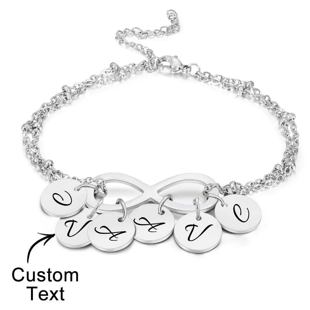 Bracciale Personalizzato Con Lettera Bracciale Personalizzato Pendente Infinity Love Per Lei - soufeelit