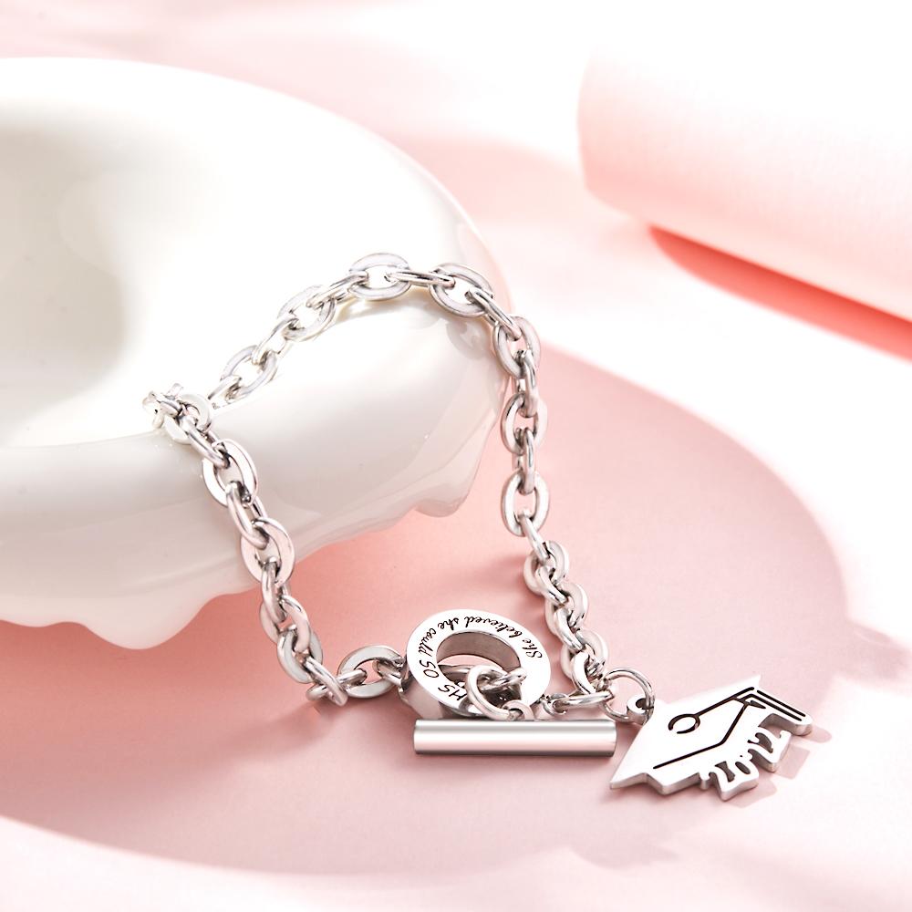 Regali Commemorativi Per La Stagione Della Laurea Con Bracciale Inciso Personalizzato - soufeelit