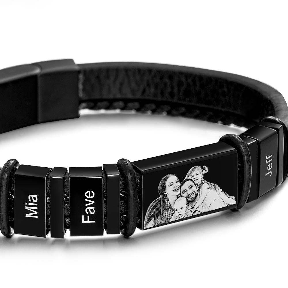 Braccialetti Personalizzati Braccialetti Personalizzati Con 1-6 Nomi Con Regalo Ricordo Fotografico Per Uomo - soufeelit