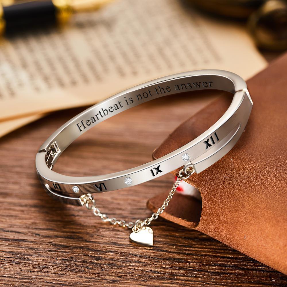 Bracciale Inciso Personalizzato Con Bracciale Con Numeri A Cuore Per Gli Amanti