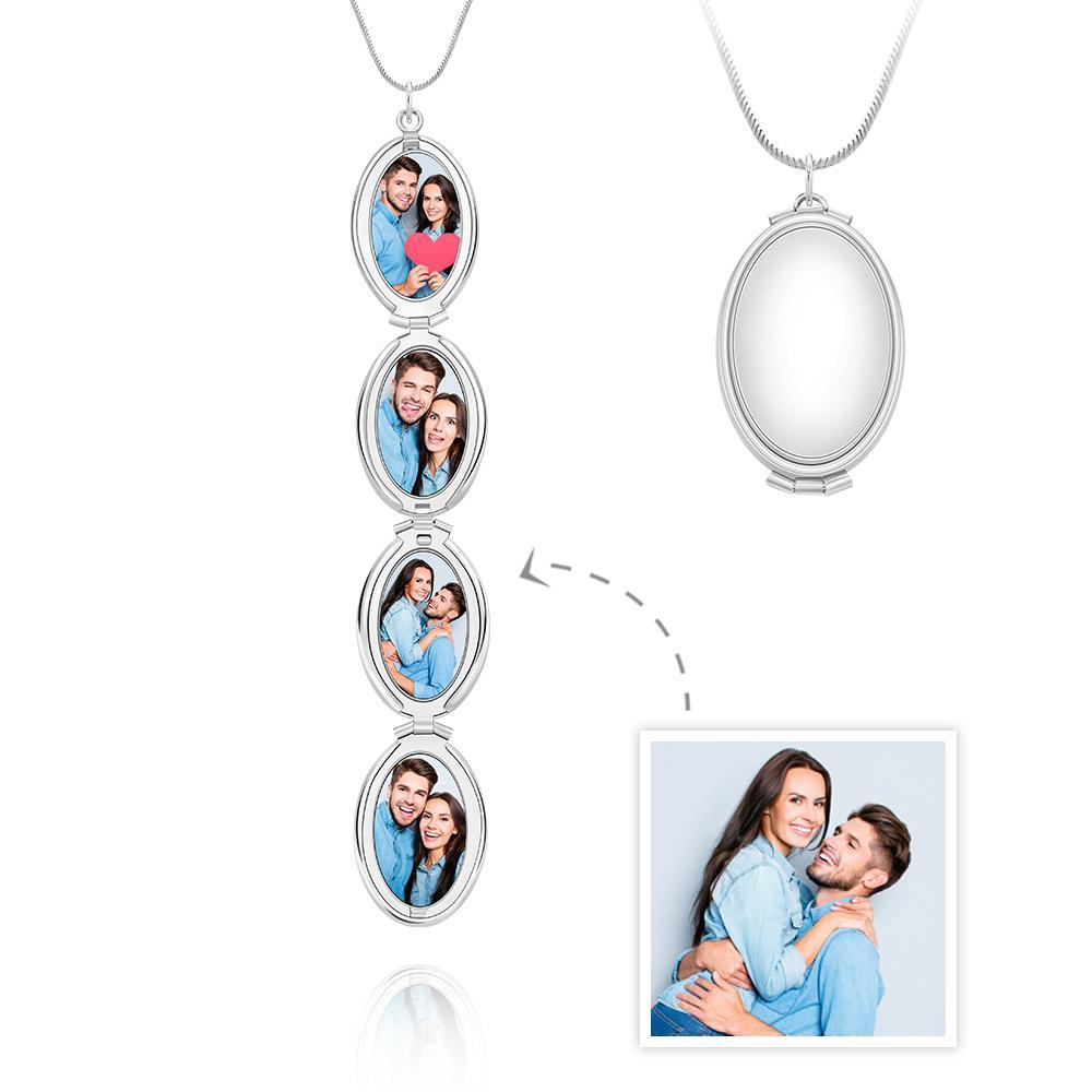 Collana Con Ciondolo Con Medaglione Ovale Con Contenitore Con Foto Personalizzata Regalo Per Le Donne - soufeelit