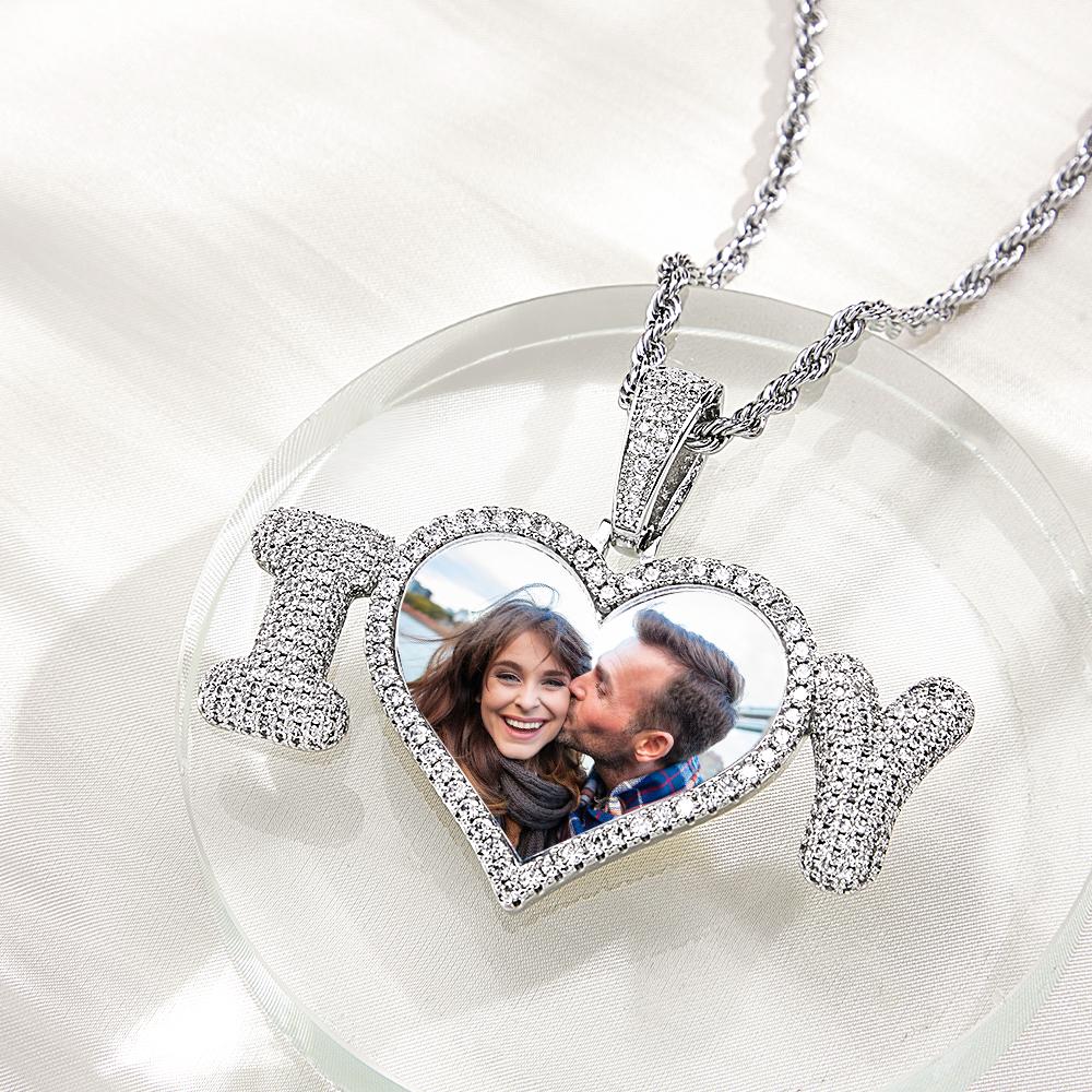 Regali Personalizzati Per Coppie Con Catene Di Maglioni Di Personalità Hip-hop Con Collana Di Lettere Con Foto - soufeelit